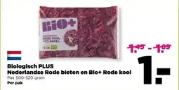 PLUS Biologisch PLUS Nederlandse Rode bieten en Bio+ Rode kool aanbieding