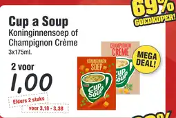 Budget Food Cup a Soup Koninginnensoep of Champignon Crème aanbieding