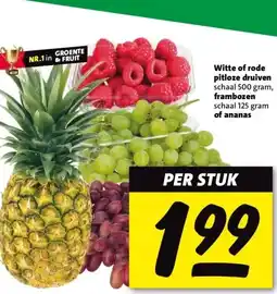 Nettorama Witte of rode pitloze druiven , frambozen of ananas aanbieding