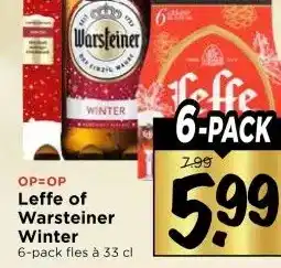 Vomar Voordeelmarkt Leffe of Warsteiner Winter aanbieding