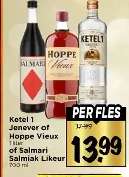 Vomar Voordeelmarkt Ketel 1 Jenever of Hoppe Vieux , of Salmari Salmiak Likeur aanbieding