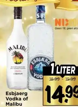 Vomar Voordeelmarkt Esbjaerg Vodka of Malibu aanbieding