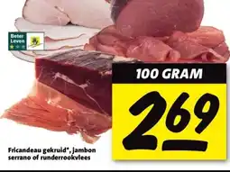 Nettorama Fricandeau gekruid jambon serrano of runderrookvlees aanbieding