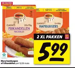 Nettorama Mora hamburgers of frikandellen aanbieding