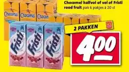 Nettorama Chocomel halfvol of vol of Fristi rood fruit aanbieding