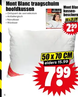 Dirk Mont Blanc traagschuim hoofdkussen aanbieding