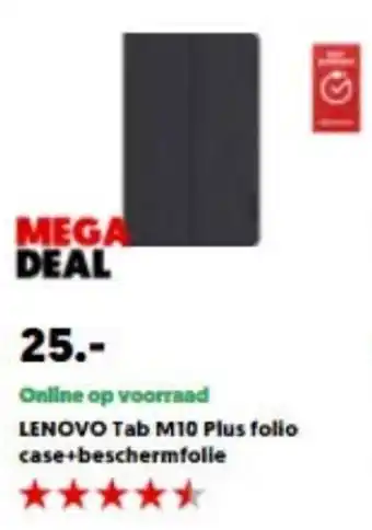 MediaMarkt Lenovo TAB M10 Plus folio case+beschermfolie aanbieding