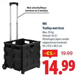 Lidl W5 Trolley met Krat aanbieding