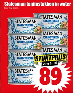 Dirk Statesman tonijnstukken in water aanbieding