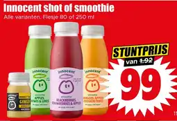 Dirk Innocent shot of smoothie aanbieding