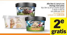 Albert Heijn Alle Ben & Jerry's en Hertog mini-pints aanbieding