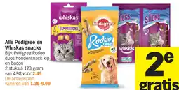 Albert Heijn Alle Pedigree en Whiskas snacks aanbieding