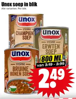 Dirk Unox Soep in Blik aanbieding