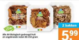 Albert Heijn Alle AH Biologisch gedroogd fruit en ongebrande noten aanbieding