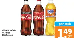 Albert Heijn Alle Coca-Cola of Fanta literflessen aanbieding
