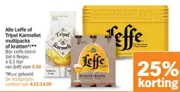 Albert Heijn Alle Leffe of Tripel Karmeliet multipacks of kratten aanbieding