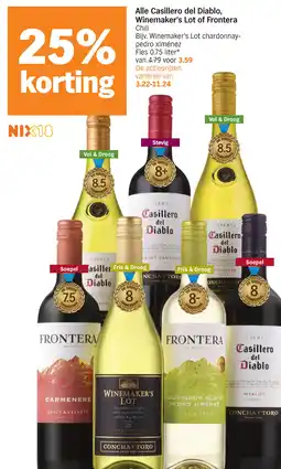 Albert Heijn Alle Casillero del Diablo, Winemaker's Lot of Frontera aanbieding