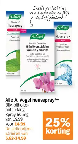 Albert Heijn Alle A. Vogel neusspray aanbieding