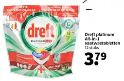 Wibra Dreft platinum All-in-1 vaatwastabletten aanbieding