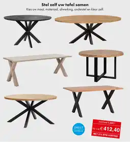Woonsquare Stel zelf uw tafel samen aanbieding
