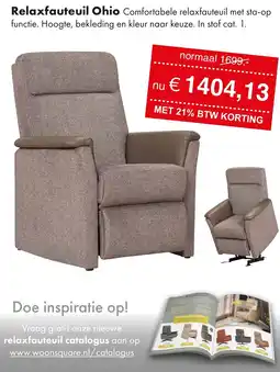 Woonsquare Relaxfauteuil Ohio aanbieding