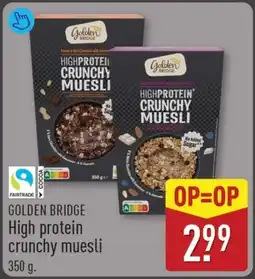 ALDI Golden bridge High protein crunchy muesli aanbieding