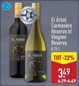 ALDI El Árbol Carmenère Reserva of Viognier Reserva aanbieding