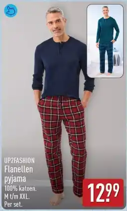 ALDI Up2fashion Flanellen pyjama aanbieding