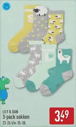 ALDI LILY & DAN 3-pack sokken aanbieding