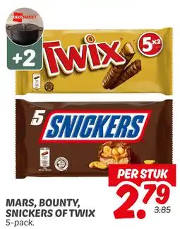 Dekamarkt Mars, bounty, snickers of twix aanbieding