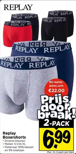 Vomar Voordeelmarkt Replay Boxershorts aanbieding