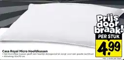 Vomar Voordeelmarkt Casa Royal Micro Hoofdkussen aanbieding