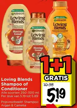 Vomar Voordeelmarkt Loving Blends Shampoo of Conditioner aanbieding