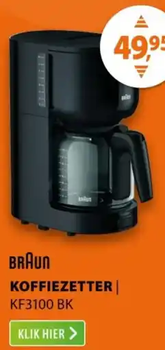 Expert Braun Koffiezetter Kf3100 BK aanbieding