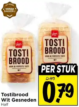 Vomar Voordeelmarkt Tostibrood Wit Gesneden aanbieding