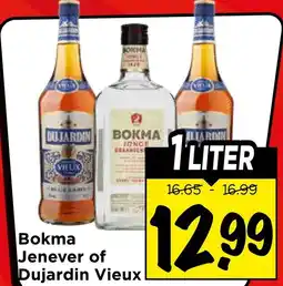 Vomar Voordeelmarkt Bokma Jenever of Dujardin Vieux aanbieding