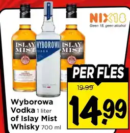 Vomar Voordeelmarkt Wyborowa Vodka of Islay Mist Whisky aanbieding