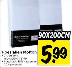 Vomar Voordeelmarkt Hoeslaken Molton aanbieding
