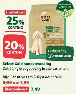 Maxi Zoo Select Gold Hondenvoeding aanbieding