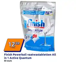 Action Finish Powerball vaatwastabletten All in 1 Active Quantum aanbieding