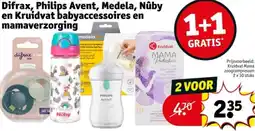 Kruidvat Difrax, Philips Avent, Medela, Nuby en Kruidvat babyaccessoires en mamaverzorging aanbieding
