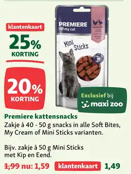 Maxi Zoo Premiere kattensnacks aanbieding