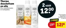 Kruidvat Therme douchefoam en olie aanbieding