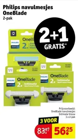 Kruidvat Philips navulmesjes OneBlade aanbieding