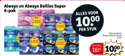 Kruidvat Always en Always Dailies Super aanbieding