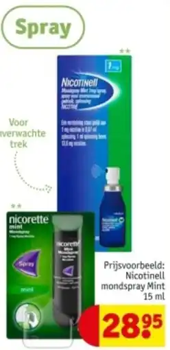 Kruidvat Nicotinell mondspray Mint aanbieding