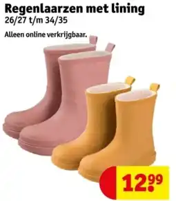 Kruidvat Regenlaarzen met lining aanbieding