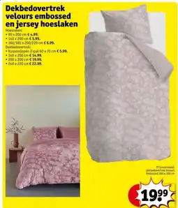 Kruidvat Dekbedovertrek velours embossed en jersey hoeslaken aanbieding