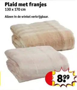 Kruidvat Plaid met franjes aanbieding
