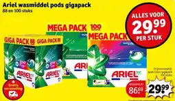 Kruidvat Ariel wasmiddel pods gigapack aanbieding